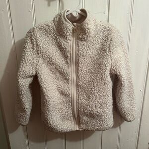 (3/$20) Joe Fresh youth 5 white Sherpa  Fleece Kids zip up sweater Jacket